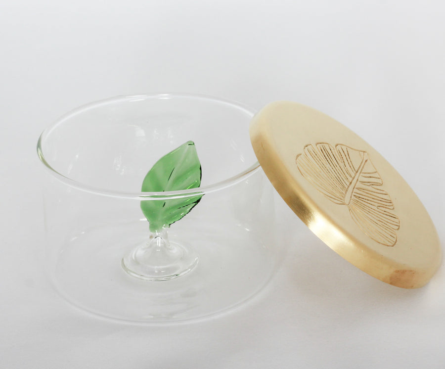 Glass Box Leaf Motif