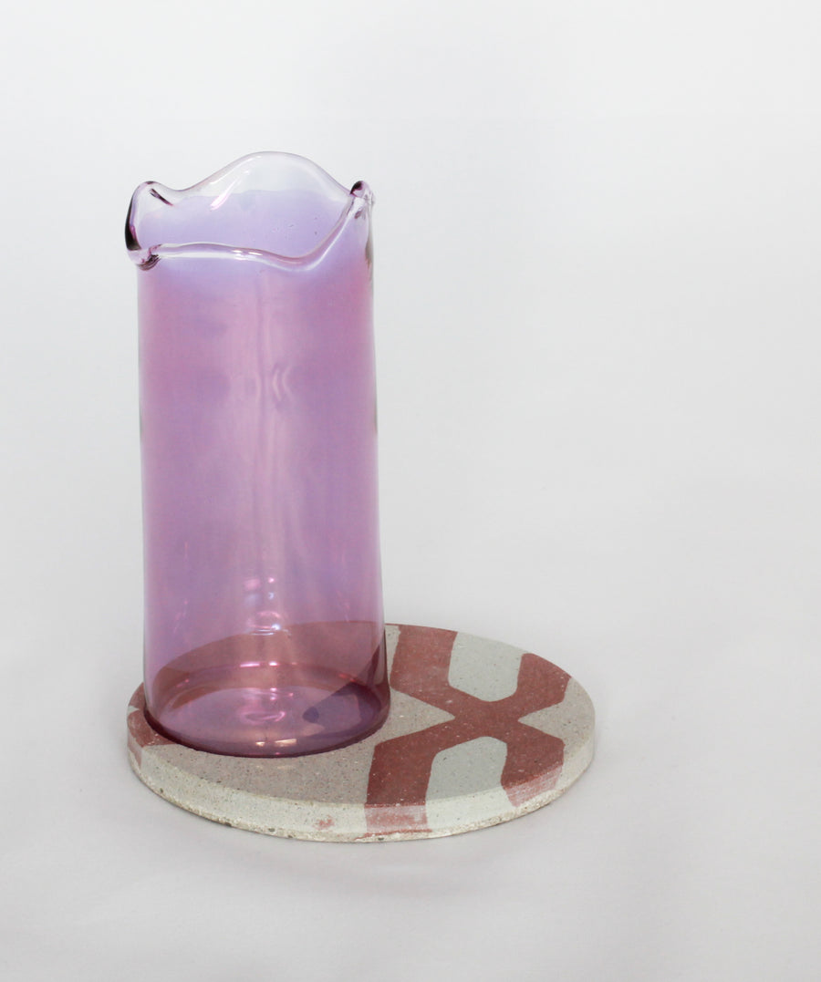 Medium Glass Vase with Tile Coaster