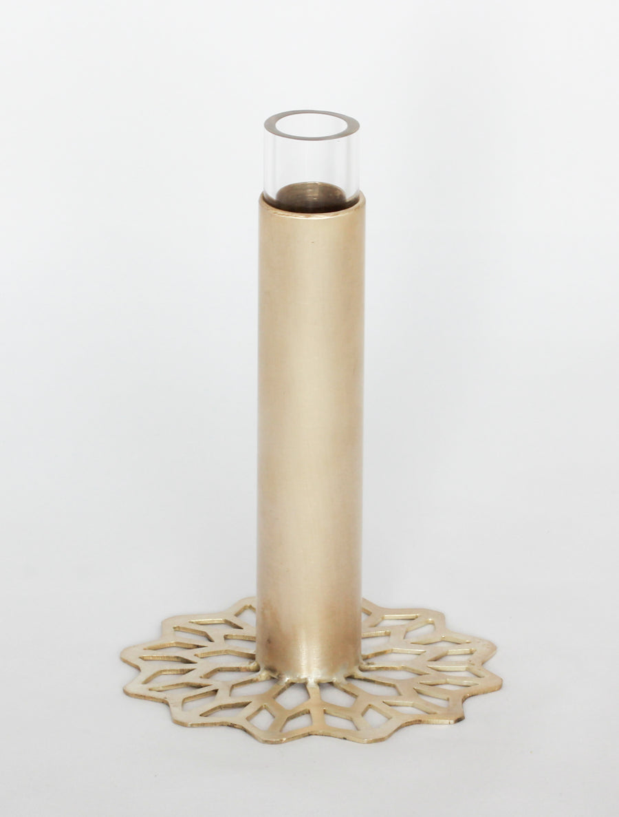 Brass Tube Vases- Silver Color